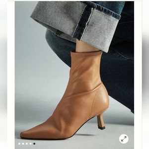 NWT Anthropology Kitten Heel Bootie Tan, size 38 / 7.5